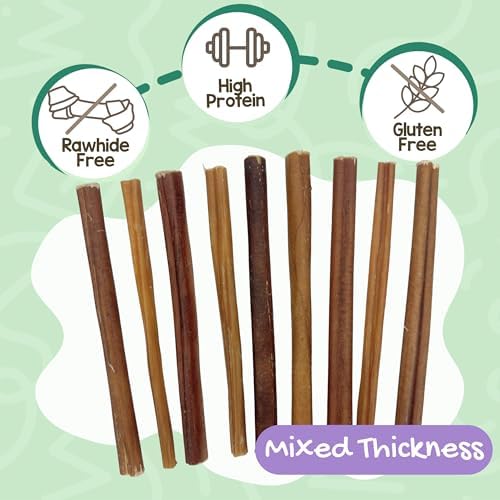 Nature Gnaws Thin Bully Sticks 5-6" Rawhide Free Dog Chews, 1 lb