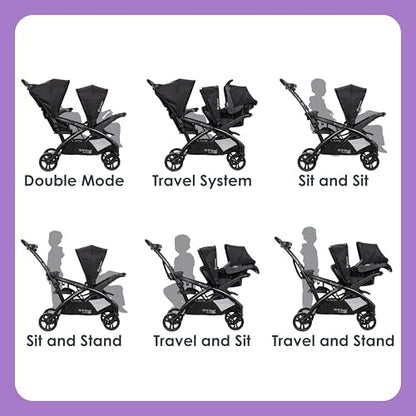 Baby Trend Sit N' Stand® Double 2.0 Stroller, Dash Grey