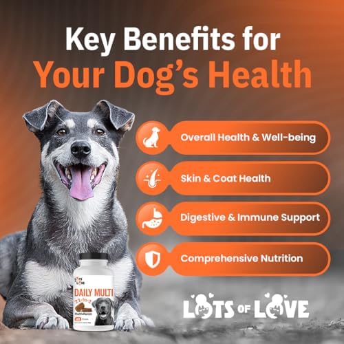 Dog Multivitamin Chewable - LotsOfLove Daily Multi Dog Chews (60 Count) - Dog Multi Vitamin & Supplement Chews for Small, Medium & Large Dogs