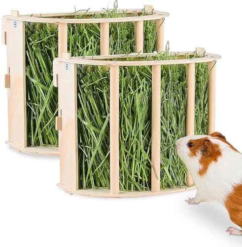 Unicorn Catcher Wooden Guinea Pig Hay Feeder, Large Hanging Rabbit Rack
