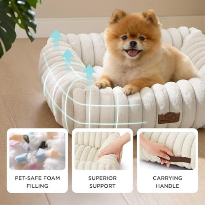 Bedsure ComfyFleece™ Cute Dog Bed for Small Medium Dogs,25in Night Blue