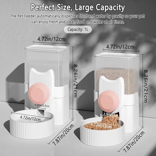 kathson Rabbit Feeder for Cage,Bunny Water Bottle,Pet Food Dispenser,Pink
