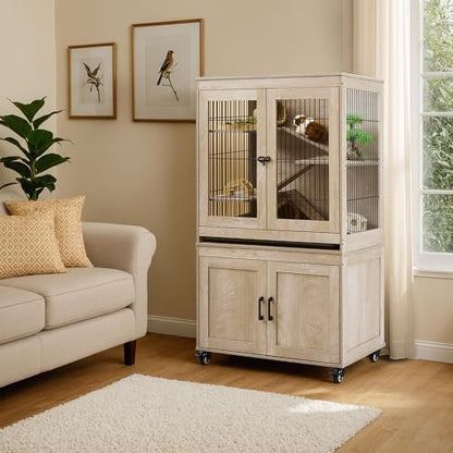 unipaws Ferret Cage with Storage and Ramp, Large Vertical Hamster Cage