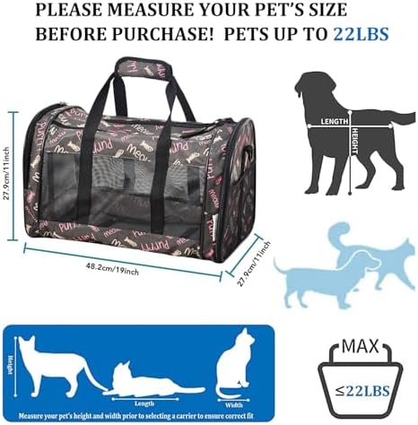 Soft-Sided Kennel Pet Carrier, Airline Approved Travel Handbag