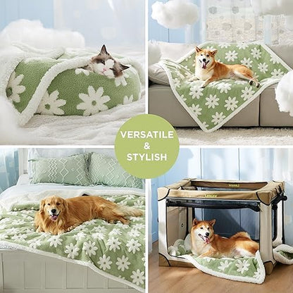 LE SURE Waterproof Dog Blankets for Large Dogs Cute Cozy 3D Jacquard,40x50