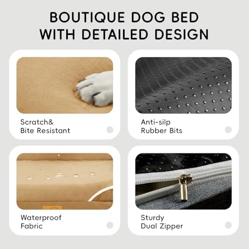 Homemate Dog Bed Medium Sized Dog: 28"x23" Orthopedic Pet Bed with Toy