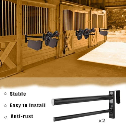 6PCS Saddle Rack,Heavy Duty Portable Saddle Rack Stand Removable Saddle Stand with 2 Bars for English and Western Saddles