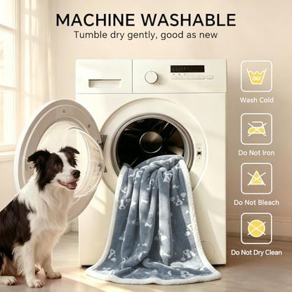 Luciphia Waterproof Dog Blanket Reversible Sherpa Fleece for Large Dogs Cat