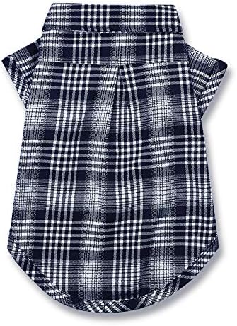 Dog Plaid Shirt for Small Dogs & Cat Snap Clothes Collared Tee Blue#2 - XL