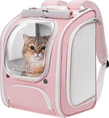 Pecute Cat Backpack Carrier,Large Space Cat Bubble Backpack,Ergonomic,Pink
