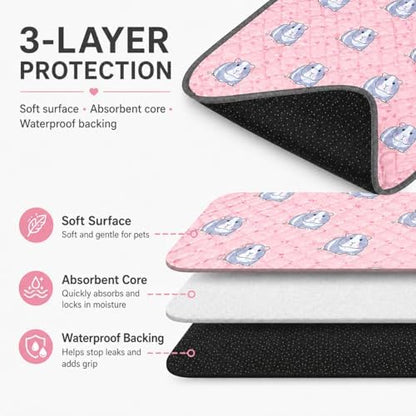 4 pcs Guinea Pig Cage Liners - Washable Guinea Pig Pee Pads, Waterproof Reusable & Anti Slip Guinea Pig Bedding Fast and Super Absorbent Pee Pad for Small Animals Rabbit Hamster Rat (4)