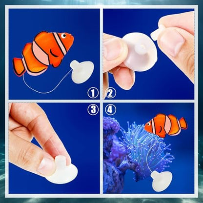 Weewooday 7 Pcs Artificial Fish Glowing Effect,Elegant Color
