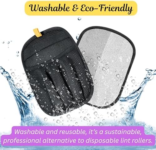 Pet Hair Removal Gloves for Cats & Dogs, Upgraded Five-Finger Electrostatic Reusable Grooming Glove, Static Fur Remover Tool for Couch, Carpet, Furniture, Car Seat & Clothing