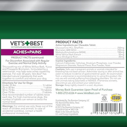 Vet's Best Dog Pain Relief Supplement, Dog Aspirin Alternative, 150 ct