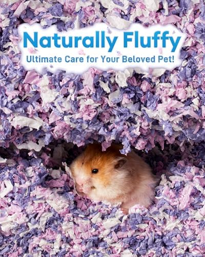 BUCATSTATE Hamster Bedding 70L, 99% Dust-Free Paper Bedding, Lavender