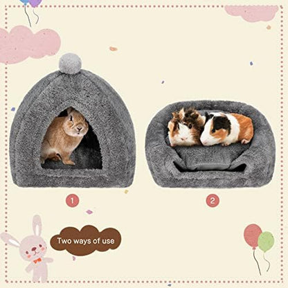 YUEPET Rabbit Hideout House, Large Rabbit Cave Bed, Bunny Triangle House