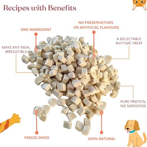 Freeze Dried Chicken Bites - Cats and Dogs Training Treat or Food Topper for Picky Eaters, Protein-Packed Pet Snack (2.0 oz, Just Chicken)
