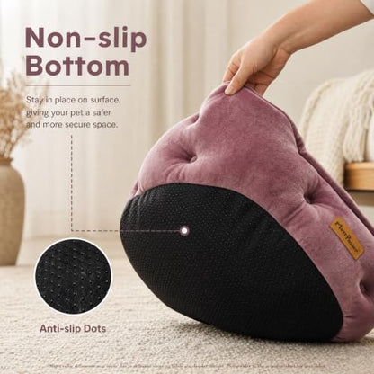 Dusty Rose Cat Bed for Indoor Cats, Removable Cushion Bed