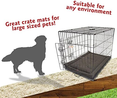 Majestic Pet Dog Crate Mat - Machine Washable Soft Plush Pet Bed Pad for Crates & Kennels | USA Crafted | 42"x26" Villa Storm