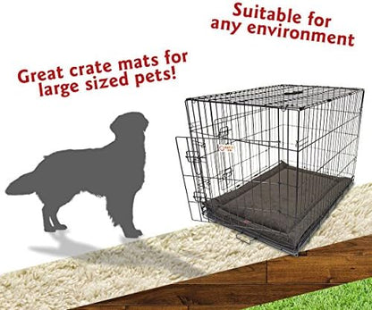 Majestic Pet Dog Crate Mat - Machine Washable Soft Plush Pet Bed Pad for Crates & Kennels | USA Crafted | 42"x26" Villa Storm