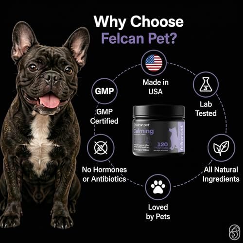 Calming Chews for Dogs – Natural Support for Dog Anxiety, Stress & Relaxation with L-Theanine, Chamomile & Melatonin – Chicken Flavor – 120 Soft Chews