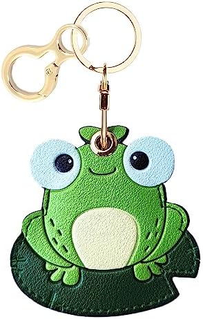 BORKUANA PU Leather Keychain Holder Protective Case Compatible with AirTag