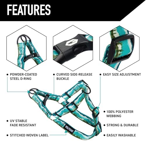 Wolfgang Heavy Duty Adjustable Dog Harness, Pull-Tested to Over 800 lbs for Walking & Training, GreatEscape Print, Large