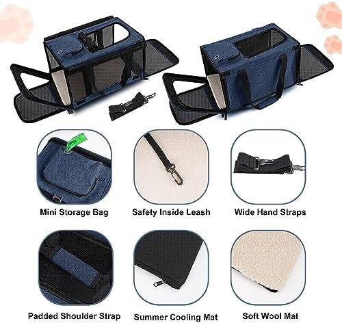 GAPZER Medium Cat Carrier Large Cat 15 lbs+ Soft Pet Car Cage Small Puppy