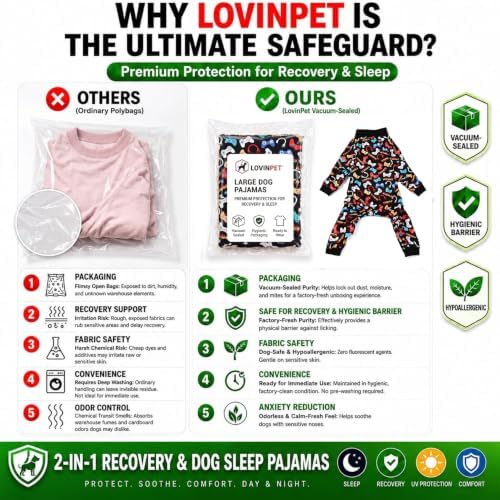 LovinPet Large Dog Pajamas, Dog Clothes, Game Console Print, M