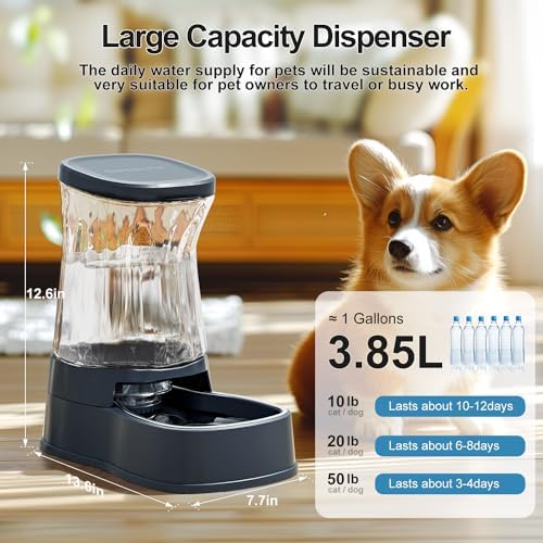 Automatic Dog Water Dispenser, Stainless Steel Bowls Feeder, 100% BPA-Free