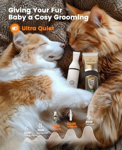 oneisall Dog Clippers and Paw Trimmer Kit for Small Large Dogs Cats