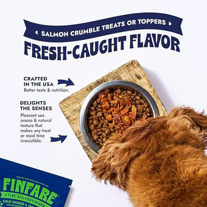 Finfare Freeze Dried Salmon Meal Topper for Dogs, 2oz Crumbles