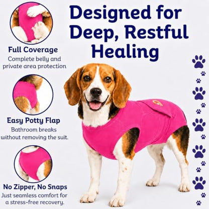 Surgi Snuggly Dog Surgery Recovery Suit, Cone Alternative, Spay/Neuter M