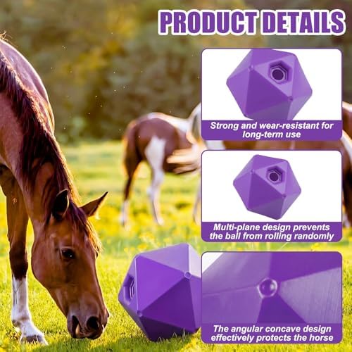 Seenelling 1 Pack Horse Treat Ball, 9" Feeder Toy for Horses, Purple