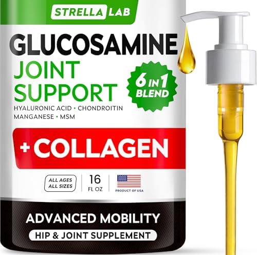 Liquid Glucosamine for Dogs w/Collagen, Hip Joint Supplement, Mobility Aid