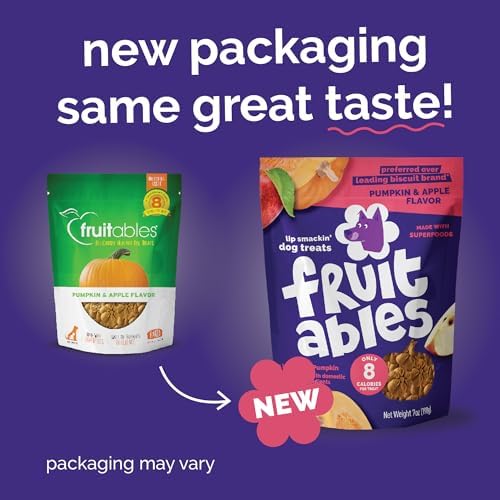 Fruitables Baked Dog Treats, Low Calorie Treats, Pumpkin & Apple, 20oz