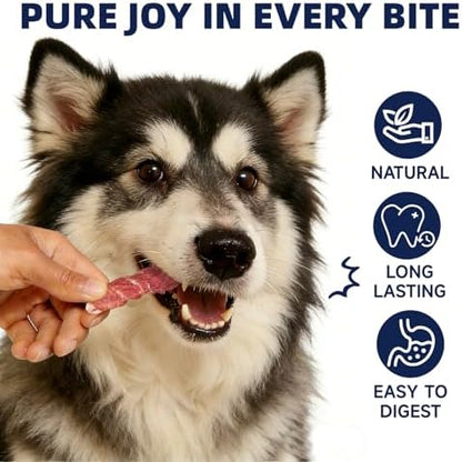 Duck Wrapped Beef Cartilage Sticks for Dogs, Rawhide Free Training Treats, High Protein Long-Lasting Chews with Joint Support for Medium and Large Dogs, 14.1 oz