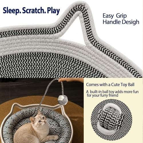 Handwoven Cat Basket Designed to Stimulate Natural Instincts, 18.5 in