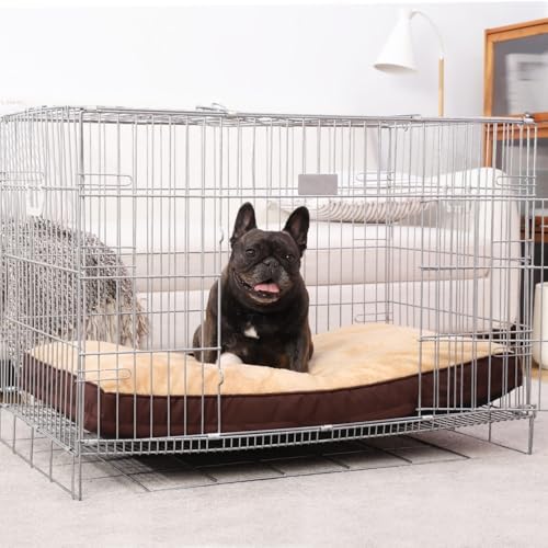 NUPIDA Waterproof Small Dog Bed for Crate with Washable Cover, 23x17, Brown
