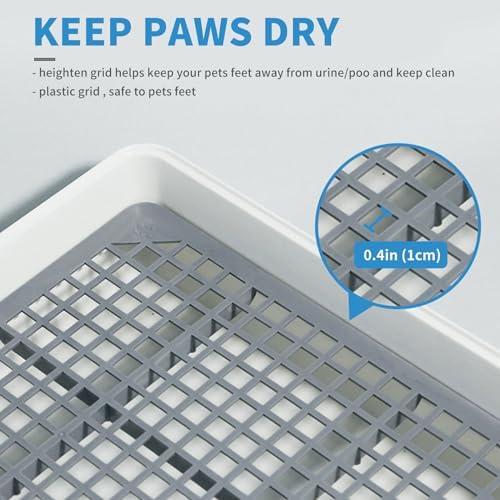 Rabbit Litter Box with Grid 15x12in, Potty Training Pan for Small Animals