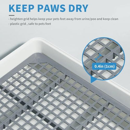 Rabbit Litter Box with Grid 15x12in, Potty Training Pan for Small Animals