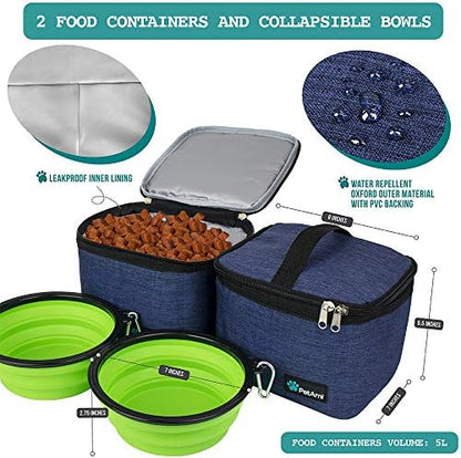 PetAmi Dog Travel Bag Organizer, Pet Supplies Diaper Tote, Navy Blue Large