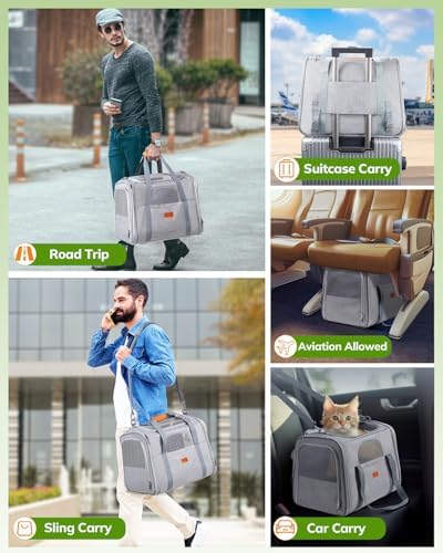Morpilot Pet Carrier for Large Cats, Puppies & Small Dogs Up to 25lbs