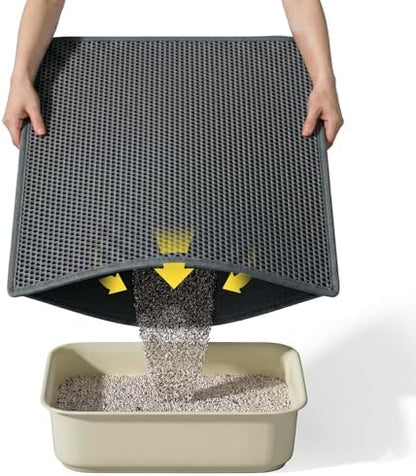 Cat Litter Mat, 30"x24", Waterproof, Easy to Clean (Black-1Pack)