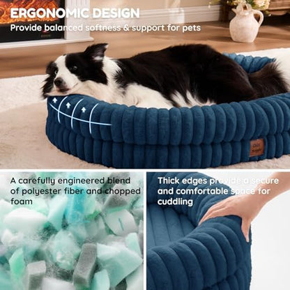 ChiXnuggle Orthopedic Dog Bed, Washable Cover, Faux Fur Bolster Pet Couch
