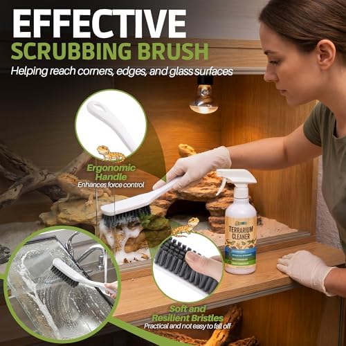 Bearded Dragon Tank Cleaner Kit with Brush, 16oz