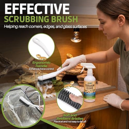 Bearded Dragon Tank Cleaner Kit with Brush, 16oz