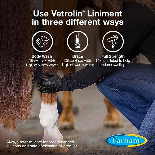 Farnam Vetrolin Horse Liniment to Relieve Inflammation, 32 oz