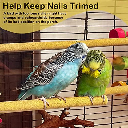 S&X Bird Perch Covers, Sand Perch Covers Sandpaper for Budgies, Canaries, Parakeets, Lovebirds and Other Small Birds (36-Pack Small 7.5" x 0.4")