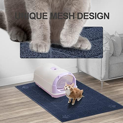 Cat Litter Box Mat, 35" x 24" Large Waterproof Litter Trapping Mat